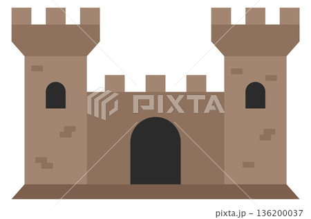 A castle with a large archway and a small window A castle with a large archway and a small window 136200037