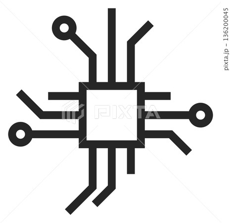 A black and white image of a circuit board with many small black dots A black and white image of a circuit board with many small black dots 136200045