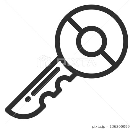 A key with a circle in the middle of it A key with a circle in the middle of it 136200099