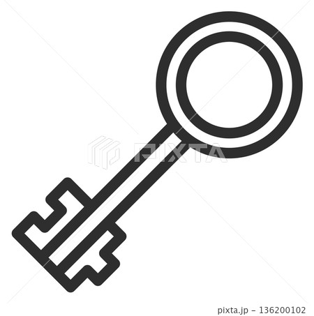 A key is shown in black and white 136200102