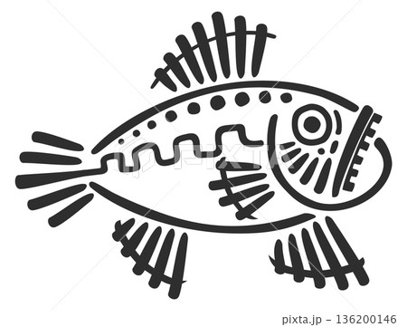 A fish with a black and white design on it 136200146