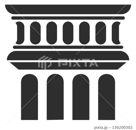 A building with four pillars and a large archway A building with four pillars and a large archway 136200302