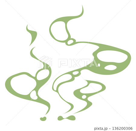 A green smokey line with a white background 136200306