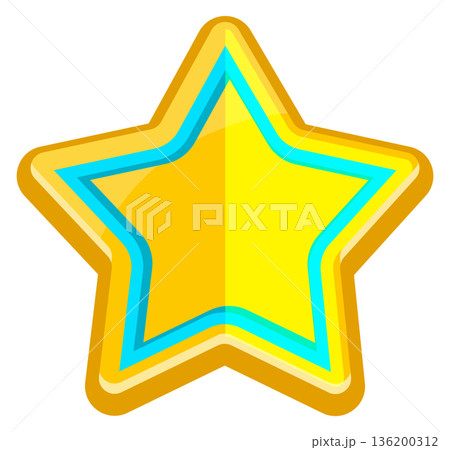 A yellow star with blue lines 136200312