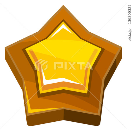 A gold star with a brown center 136200323