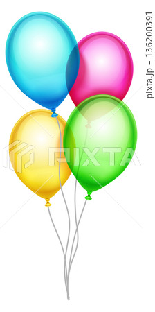 A bunch of colorful balloons are tied together A bunch of colorful balloons are tied together 136200391
