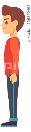 A cartoon man in a red shirt 136200468