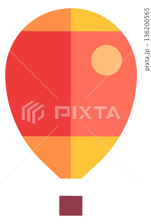 A red and yellow balloon with a sun on it A red and yellow balloon with a sun on it 136200565