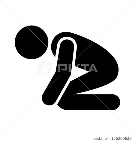 土下座 シルエット アイコン 136200629