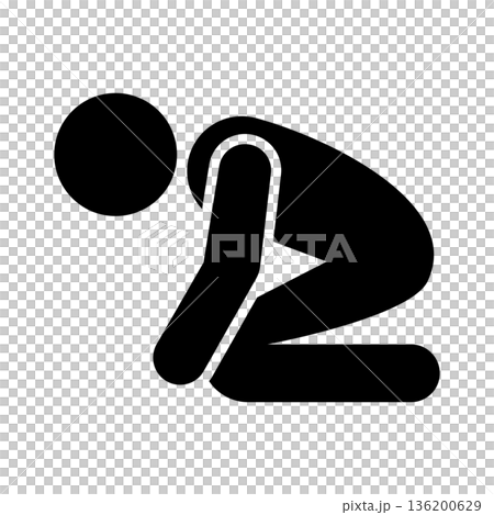 土下座 シルエット アイコン 136200629