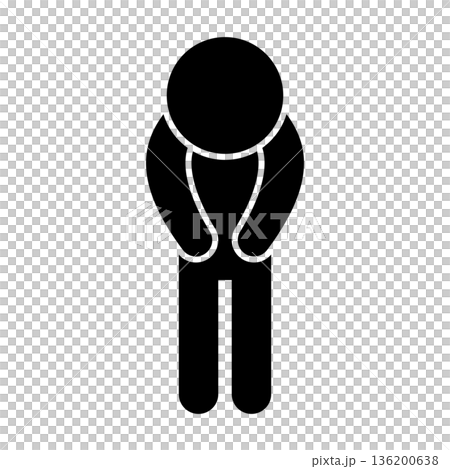 Bowing person silhouette icon Bowing person silhouette icon 136200638