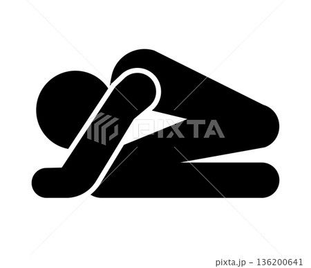 土下座のシルエット 土下座のシルエット 136200641