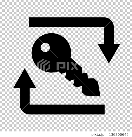 Key exchange silhouette icon Key exchange silhouette icon 136200643