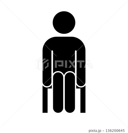 座っている人 シルエット 136200645