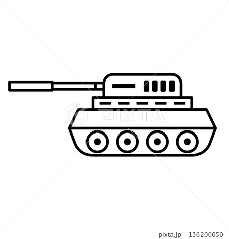 戦車のアイコン シンプル 136200650