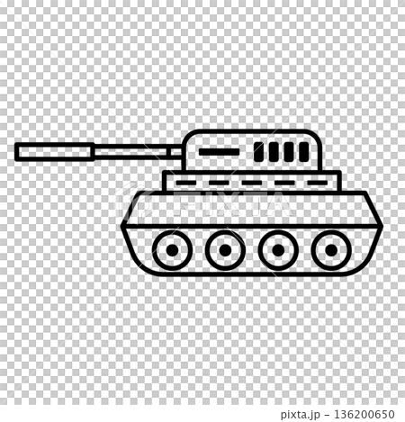 戦車のアイコン シンプル 136200650
