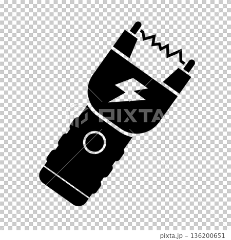 スタンガンのシルエット スタンガンのシルエット 136200651