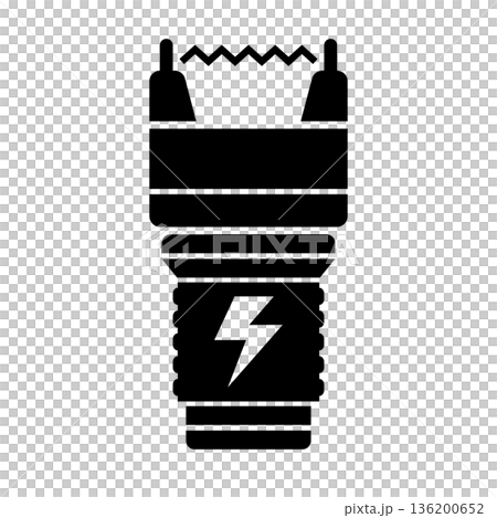 Stun gun silhouette icon Stun gun silhouette icon 136200652