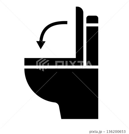 トイレのふたを閉める シルエット アイコン トイレのふたを閉める シルエット アイコン 136200653