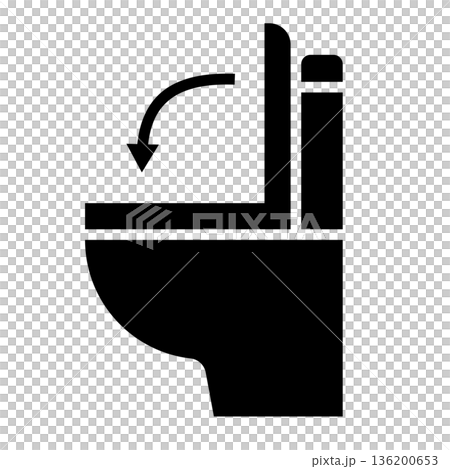 トイレのふたを閉める シルエット アイコン トイレのふたを閉める シルエット アイコン 136200653