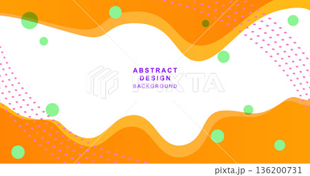 丸とカーブで組み合わせた抽象的な背景素材 136200731