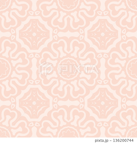 Soft Peach Abstract Wavy Seamless Pattern with Organic Retro Swirls Background Soft Peach Abstract Wavy Seamless Pattern with Organic Retro Swirls Background 136200744