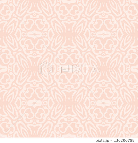 Soft Peach Abstract Wavy Seamless Pattern with Organic Retro Swirls Background Soft Peach Abstract Wavy Seamless Pattern with Organic Retro Swirls Background 136200789