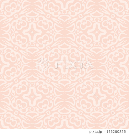 Soft Peach Abstract Wavy Seamless Pattern with Organic Retro Swirls Background Soft Peach Abstract Wavy Seamless Pattern with Organic Retro Swirls Background 136200826