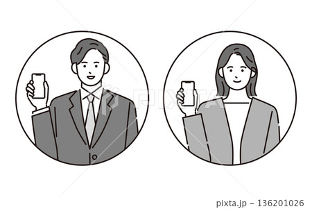携帯を持つビジネスパーソン 136201026