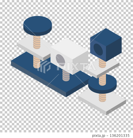 アイソメトリックなキャットタワーのイラスト（猫の遊具・ペット用品） 136201335