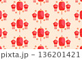 Chinese Lantern Festival pattern background with lanterns coins and money 136201421
