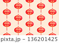 Chinese Lantern Festival pattern background with lanterns 136201425