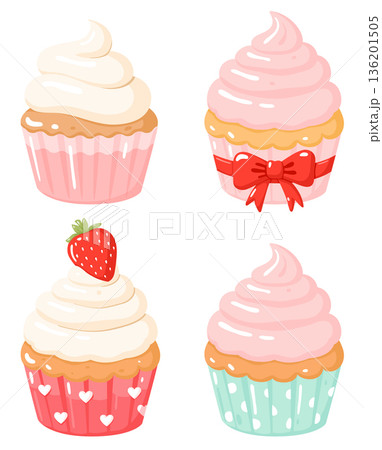 cute valentine cupcake set clipart cute valentine cupcake set clipart 136201505