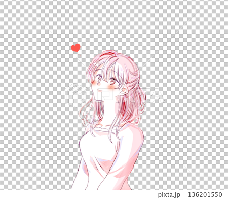 幸福的戀愛中的女人面帶微笑 136201550