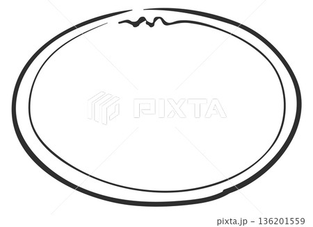 A white oval with a black border 136201559