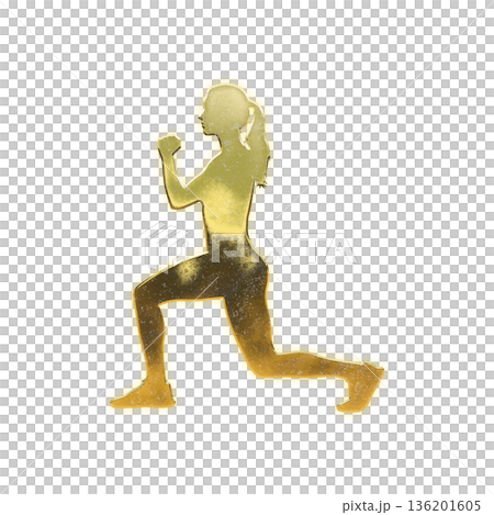 ランジをする黄金の女性、アルファチャンネル 136201605