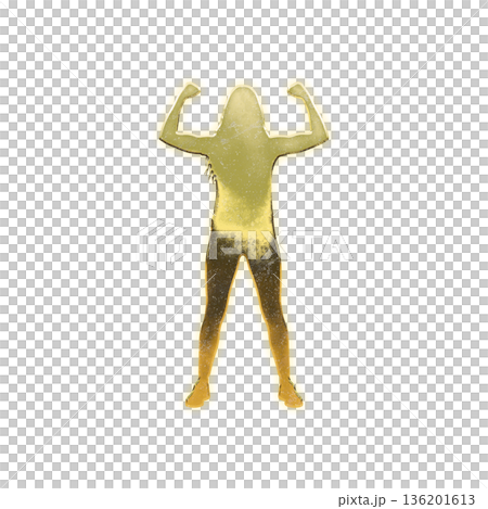 ダブルバイセップスをする黄金の女性、アルファチャンネル ダブルバイセップスをする黄金の女性、アルファチャンネル 136201613