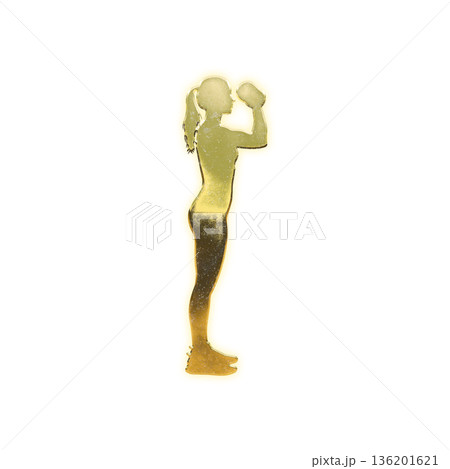 ドリンクを飲む黄金の女性、アルファチャンネル ドリンクを飲む黄金の女性、アルファチャンネル 136201621