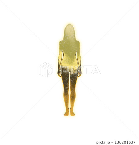 まっすぐ立つ黄金の女性、アルファチャンネル まっすぐ立つ黄金の女性、アルファチャンネル 136201637