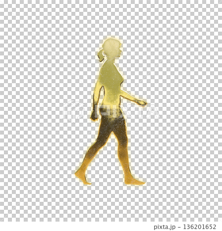 Walking Golden Woman, Alpha Channel 136201652