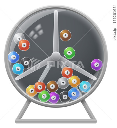 A colorful ball machine with a clock on it A colorful ball machine with a clock on it 136201684