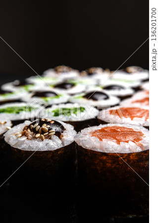 Sushi set: salmon, avocado, eel 136201700
