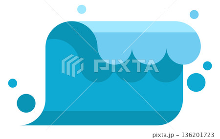 A blue wave with water droplets on it 136201723