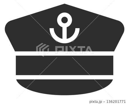 A black hat with a white anchor on it 136201771