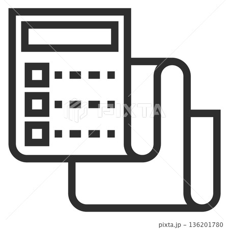 A calculator is shown on a piece of paper 136201780