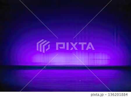 Purple neon light reflecting on abstract surface Purple neon light reflecting on abstract surface 136201884