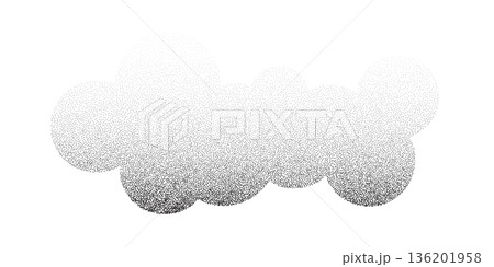 Grain sand texture pattern. Noise ripple background. Dot stipple circle shapes, black noise dotes, grainy effect. Vector illustration isolated on white. Abstract clouds on sky 136201958