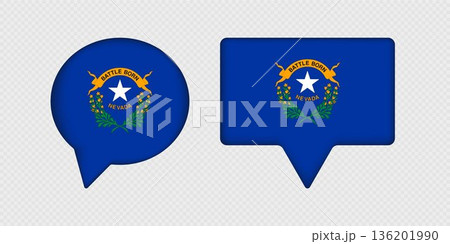 Flag of Nevada State in Speech Bubble. Flag of Nevada State in Speech Bubble. 136201990