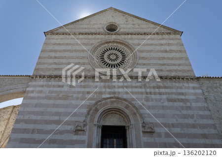 Basilica di Santa Chiara facade with rose window, Assisi 136202120