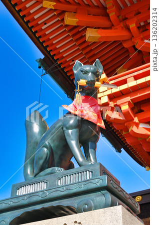 京都 伏見稲荷大社 狛狐(京都府京都市伏見区) 京都 伏見稲荷大社 狛狐(京都府京都市伏見区) 136202314